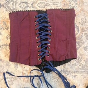 Vibrant Purple Corset with Blue Lacing